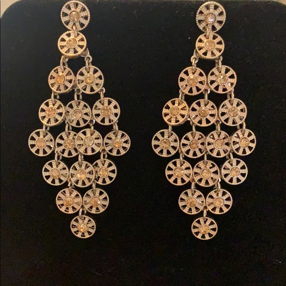 Gold and stone statement earring